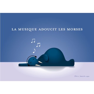 Carte postale La musique adoucit les morses