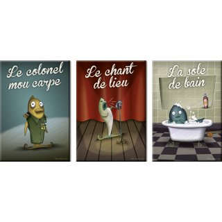 Magnets Le colonel mou carpe avec le chant de lieu dans la sole de bain