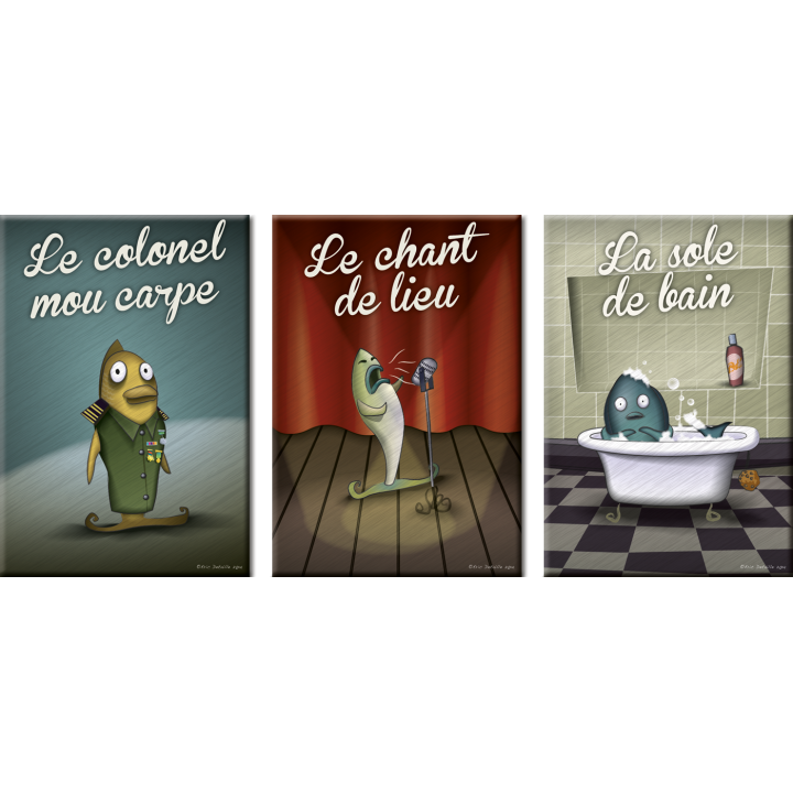Magnets Le colonel mou carpe avec le chant de lieu dans la sole de bain